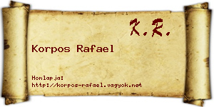 Korpos Rafael névjegykártya